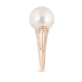 thumbnail image 3 of Angara Freshwater Cultured Pearl Ring with Pave-Set Diamonds in 14K Rose Gold for Women | June Birthstone Jewelry for Her, 3 of 8