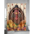 thumbnail image 5 of Fall Shower Curtain Turkey Shower Curtains for Bathroom Thanksgiving Decor, Waterproof Polyester Shower Curtain Set with Hooks, Stall Long 36" x 72" Maple Leaves Harvest Vegetable, 5 of 6