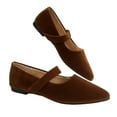 thumbnail image 4 of Miluxas Women's Flats Comfortable Pointed Toe Dress Flats Retro Soft Mary Jane Flats Coffee 6.5(38), 4 of 9