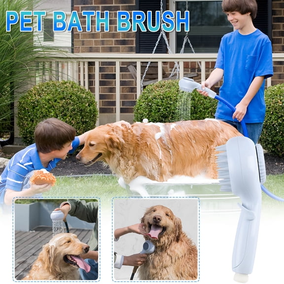 ACDANC Dog Bath Brush Pro, Sprayer and Scrubber Tool in One, Indoor/Outdoor Dog Bathing Supplies, Pet Grooming For Dogs with Long and Short Hair, Dog Wash Hose Attachment, Dog Bathing Hose Outdoor