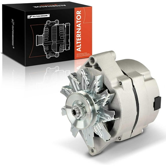 A-Premium Alternator Compatible with Chevrolet Malibu, Impala, Camaro & Buick Regal, Apollo & Cadillac Calais & GMC C15, C25, C35 & Oldsmobile 442, 98 & Pontiac 6000, 12V 63A 1-Groove Pulley CW