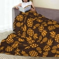 thumbnail image 6 of Honeii Colorful Pineapple Print Fleece Blanket - Throw Blanket for Bed, Sofa, Couch, Camping, and Travel , Microplush Ultra Soft Warm Blanket-50"x40", 6 of 7