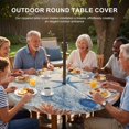 thumbnail image 3 of Round Outdoor Tablecloth with Umbrella Hole and Zipper, Navy Blue Starfish Coastal Tablecloth with Elastic Waterproof, Nautical Coral Summer Beach Ocean Patio Table Covers for 36" - 44" Pool Tables, 3 of 9