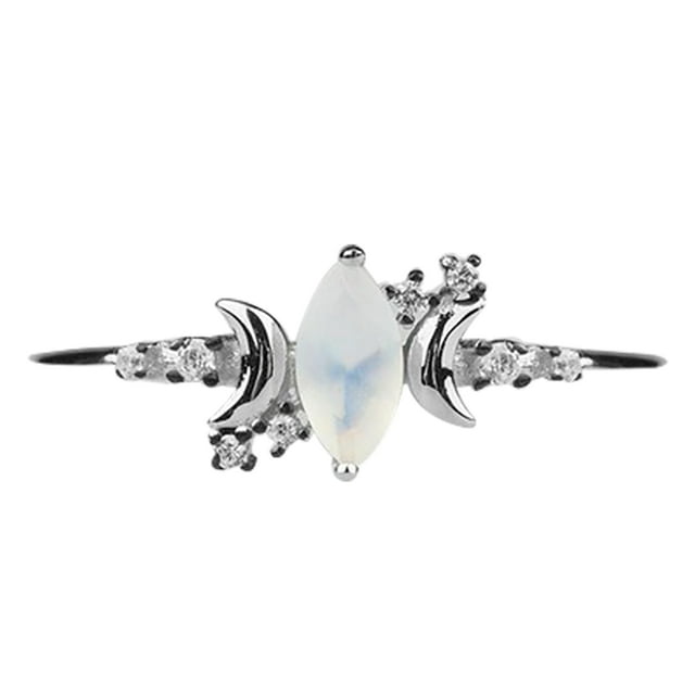 Fashion Ring Charm Creative Crescent Shape Jewelry Ring Knuckle Ring for Ladies and Girls