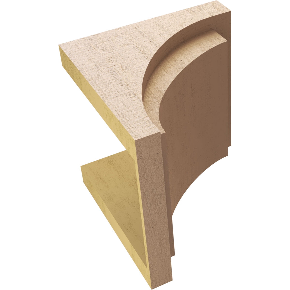 12"W x 12"D x 12"H Wide Rivera Rough Cedar Woodgrain TimberThane Corbel, Primed Tan