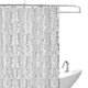 thumbnail image 1 of Cortina de ducha de peva gruesa impermeable Dinheiro 1 con decoración de cilindros impresos en blanco, 1 of 5