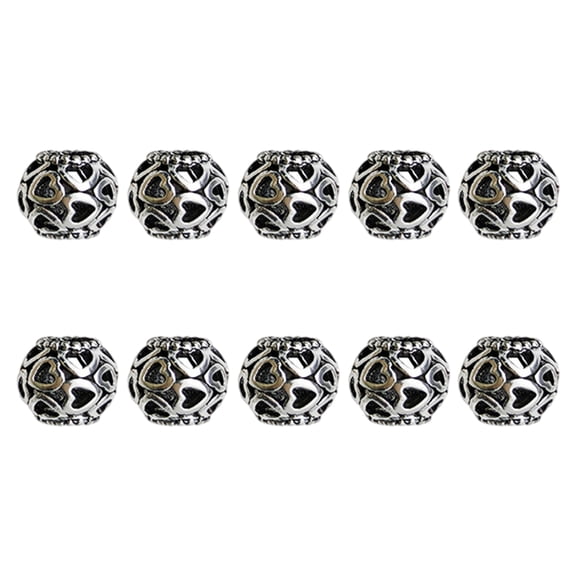 10pcs Chic Silver Spacer Beads Accessories For Crafting Necklaces And Bracelets