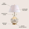 thumbnail image 5 of JONATHAN Y Highland 30.75" Gourd Glass LED Table Lamp, Mercury Silver/Gold, JYL6206A, 5 of 8