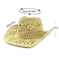 thumbnail image 2 of Women/Man hand made Pierced cowboy hat Cowboy Wide Brim Summer Beach Sun Hat , Adjustable, 2 of 5