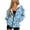 Blue Butterfly, variant on FOR U DESIGNS Aztec Tribal Zip Up Hoodies for Women Trendy Oversized Hooded Size XS Ladies Comfortable Zipper Hoodie Long Fall Jackets for Women Sportswear with Drawstring