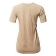 thumbnail image 3 of A2Y Women's Basic Solid Premium Cotton Short Sleeve Crew Neck T Shirt Tee Tops Sand 1XL, 3 of 6