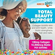 Dippin Dots Collagen + Biotin Pectin Gummies for Joints, Hair, Skin, and Nails, Raspberry Squish Flavor, 60 Count
