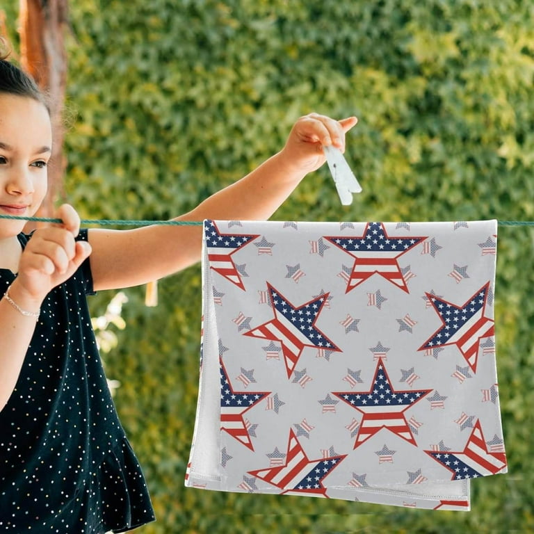 USA Patriotic Stars Hand Towels American Memorial Day Kitchen Towel Ultra Soft and Absorbent Decorative Fingertip Face Towel for Bathroom Hotel 2 PCS 28.3 x 14.4 Walmart