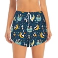 thumbnail image 4 of Lsque Space Sleeping Panda Printed Women's Running Shorts with Liner Pockets,Elastic Quick Dry Workout Athletic Gym Yoga Shorts,Womens High Waist Shorts-Small, 4 of 9