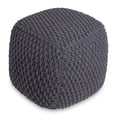 thumbnail image 3 of Loft Lyfe Pouf en Coton Yousuf, Gris Foncé, 3 of 6