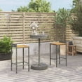 thumbnail image 1 of vidaXL 3 Piece Garden Bar Set Grey Poly Rattan&Solid Wood Acacia, 1 of 4
