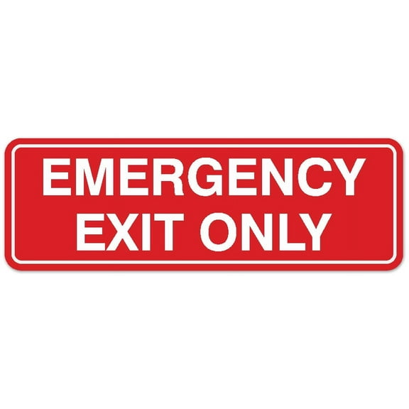 Signs ByLITA Standard Emergency Exit Only Sign - Easy Installation | Durable Wall or Door Sign (Red) - Large
