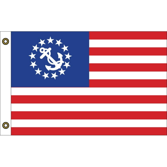 US Yacht Ensign 3'x5' Embroidered Flag ROUGH TEX 210D Oxford Nylon