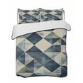 thumbnail image 2 of Quilts Twin XL Size, Navy Blue Geometric Soft Comforter Bedding Set for Bed, Abstract Modern Green Artwork Lightweight Quilted Bedspread with Pillow Cover(2 Pieces) for All Season, 68x98 Inch, 2 of 6