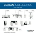 thumbnail image 3 of League Collection Three-Light Matte Black and Etched Glass Modern Farmhouse Foyer Chandelier Light, 3 of 8