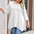 thumbnail image 5 of TQWQT Plus Size Tops for Women Cute 4x Plus Tops Crewneck Long Sleeve Tees Basic Tees Dressy Casual Tee Shirts Loose Fit Clothes for Women White L, 5 of 5