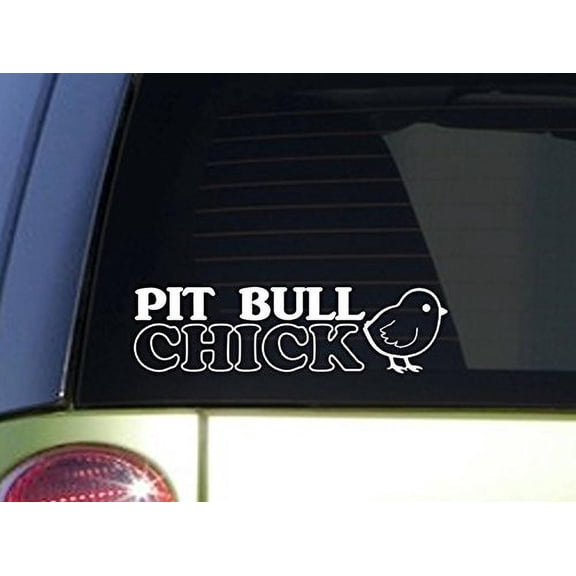 Pitbull Chick *J250* 8 inch wide sticker pit bull decal