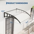 thumbnail image 7 of Kicctian 40''x40'' Outdoor Window Door Awning Canopy, with Polycarbonate Cover & Plastic Steel Brackets, Weather-Resistant Door Canopy for Porch, Patio, Window, Clear, 7 of 7