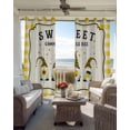 thumbnail image 4 of Blackout Curtains for Bedroom, Summer Gnomes Room Darkening Window Drapes for Living Room, Yellow Plaid Sweet Bee Spring Floral Thermal Insulated Grommet Curtains, 42x54 inch, 2 Panels, 4 of 9