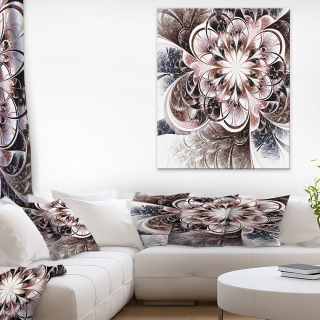 Fleurs Fractales Bleu Clair Scintillant - Impression sur Toile Florale