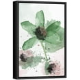 thumbnail image 2 of wall26 Framed Canvas Wall Art Large Green and Pink Flowers Floral Plants Watercolor Abstract Contemporary Expressive for Living Room, Bedroom, Office - 24x36 inches, 2 of 4
