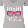 thumbnail image 4 of Inktastic Miami Florida Vacation Beach Trip Women's V-Neck T-Shirt, 4 of 5