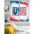 thumbnail image 3 of Independence Day Sheer Curtains 2 Panels Set Patriotic USA Flag Red Blue Stripe Star Sheer Window Curtains Light Filtering Rod Pocket Voile Drapes for Bedroom Living Room 52"X72", 3 of 9