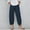 Navy, variant on UTTOASFAY Woman Pants Women Casual High Waist Pants Solid Summer Cotton Loose Long Straight Pants Khaki XXXXL
