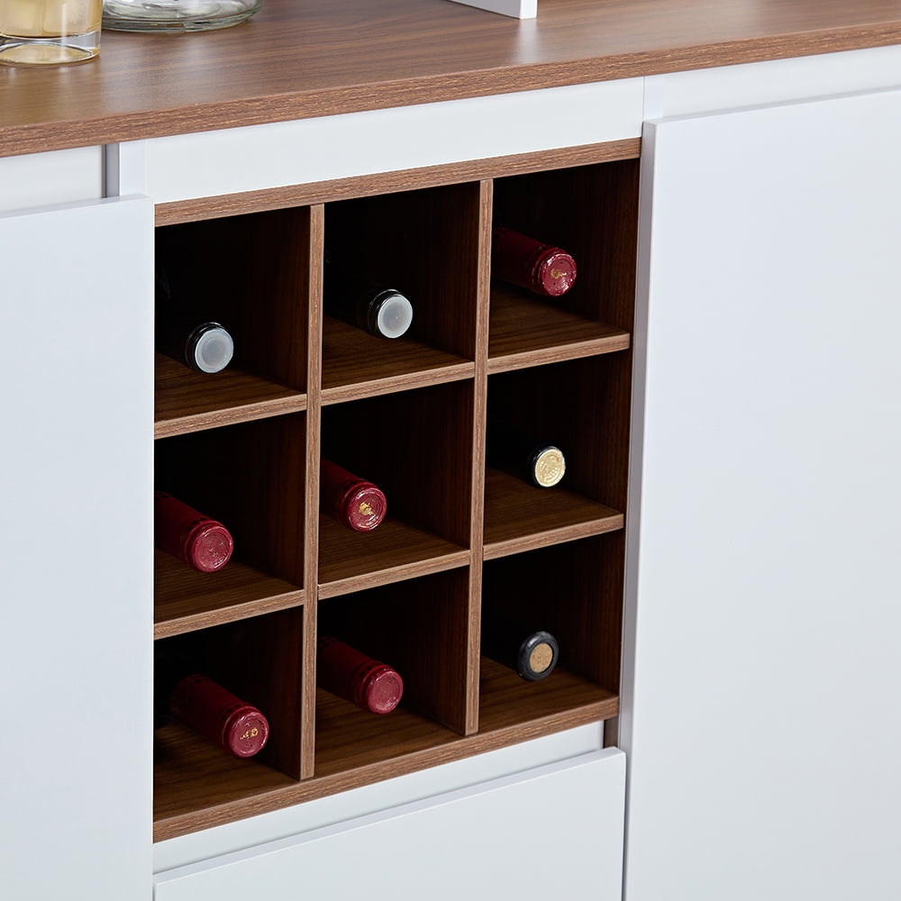Finihen Coffee Bar Wine Cabinet, Kitchen Buffet Cabinet with Storage, Liquor Cabinet for Home, Dining Room, White Finihen Coffee Bar Wine Cabinet, Kitchen Buffet Cabinet with Storage, Liquor Cabinet for Home, Dining Room, White