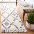 thumbnail image 2 of SAFAVIEH Marrakesh Julia Diamond Polyester Runner Rug, Ivory/Grey, 2'2" x 9', 2 of 8