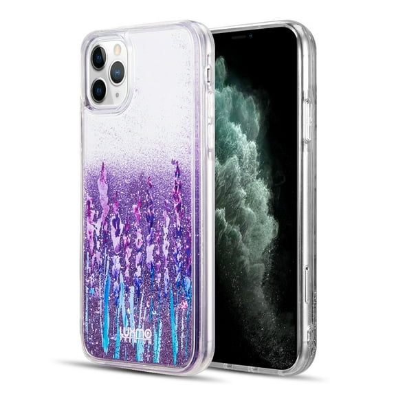 Luxmo Waterfall Fusion Liquid Sparkling Flowing Sand Case For For Iphone 12 Pro Max 6.7 - Love Lavender