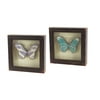Set of 4 Assorted Teal and Purple Butterfly Square Shadow Box Wall Hangings 9"