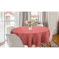 thumbnail image 1 of Botanical Round Tablecloth, Pastel Spring Love Art of Apple and Leafy Tree Branches in Outline Style, Circle Table Cloth Cover for Dining Room Kitchen Decor, 60", Dark Coral Coral, by Ambesonne, 1 of 2