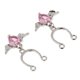 thumbnail image 3 of 2Pcs Crystal Heart Dangle Nipplering de acero inoxidable No piercing Rosa Rosado SM SunniMix Anillo falso del perno prisionero del pezón, 3 of 8