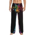 thumbnail image 2 of Lsque Neon Psychedelic Giraffe Print Men's Pajama Pants, Lounge Pant - Comfortable Home Wear,Elastic Waistband, Stylish Design-XX-Large, 2 of 9