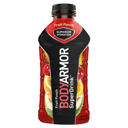 Body Armor Fruit Punch Sports Drink 28 oz Plastic Bottles - Pack of (Best Steel Body Armor)