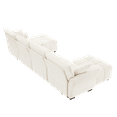 thumbnail image 4 of 4-Seater Chenille Sofa Set in White with 2 Ottomans | Solid Wood Frame, High-Resilience Cushions | Perfect for Living Room, Lounge, Home Office, Hotel, 4 of 19