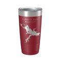 thumbnail image 1 of Robert S. Kerr Reservoir Tumbler Lake Map Travel Mug Insulated Laser Engraved Coffee Cup Oklahoma 20 oz Maroon, 1 of 1
