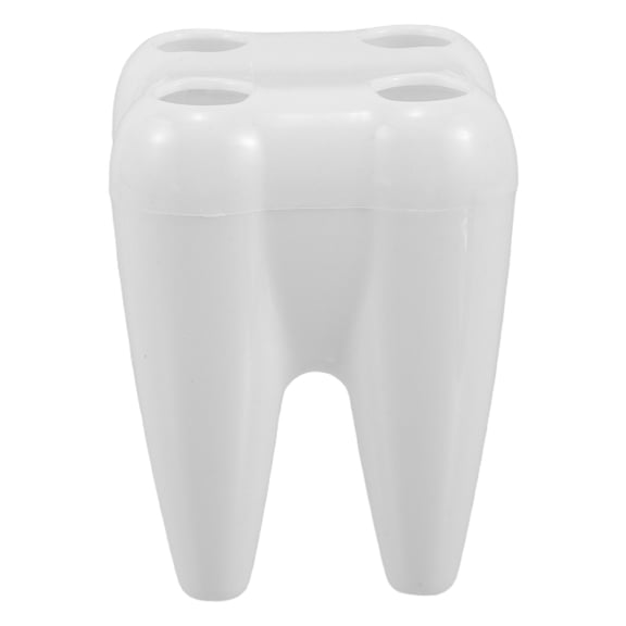 LABELEPH Toothbrush Toothpaste Holder 1Pcs White Plastic for Kids and Adults with Teeth Shaped Design