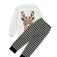 thumbnail image 5 of Kayannuo Long Sleeve Shirts Spring Toddler Kids Boys Girls Christmas Deer Cartoon Striped Print Tops+Pants Outfits, 5 of 9