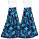 thumbnail image 1 of wonima01 Blue Dinosaur Footprint Hanging Tie Towels 2 Pack Kitchen Hand Towels Dishcloths Sets with Loop Soft Cotton Absorbent Hand Towels for Bathroom Gym Restaurant Hotel BBQ Machine Washable, 1 of 1