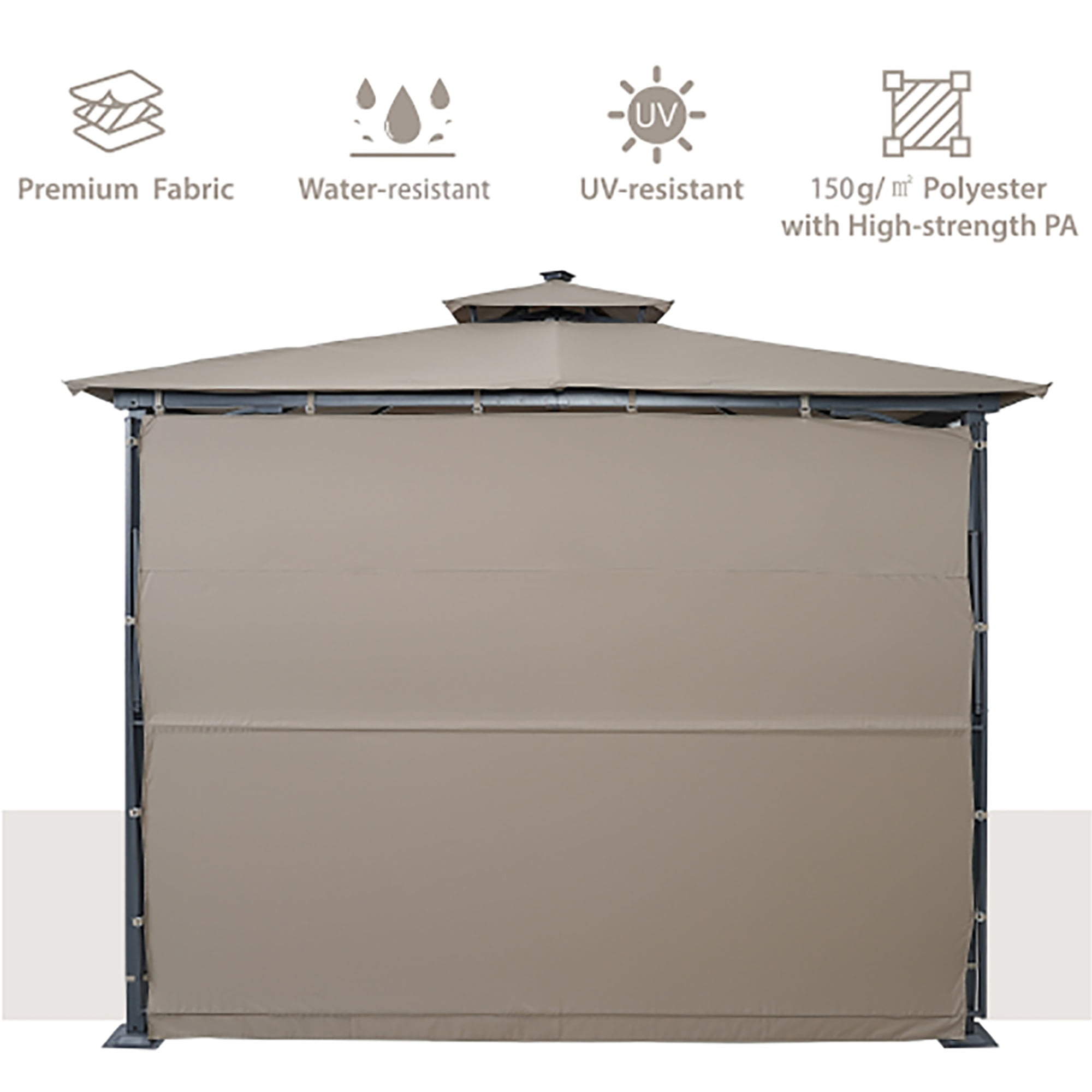 Kadyn Hard Top Gazebo, Outdoor Rooftop Canopy Tent, Permanent Gazebo with Extended Side Canopy/Awning and LED Lights, Garden, Patio, Lawn Parasol Kadyn Hard Top Gazebo, Outdoor Rooftop Canopy Tent, Permanent Gazebo with Extended Side Canopy/Awning and LED Lights, Garden, Patio, Lawn Parasol