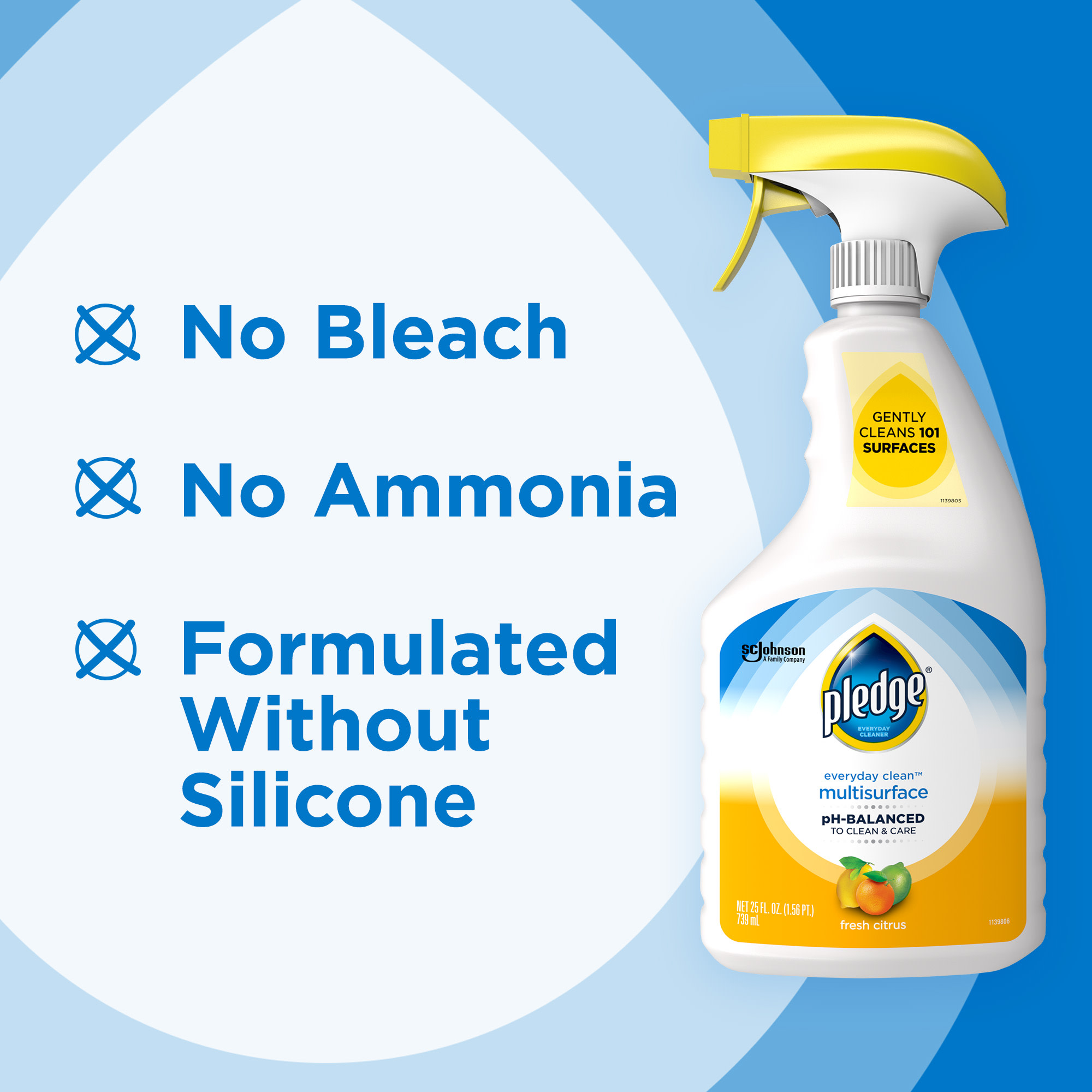 Pledge Multi Surface Cleaner, Everyday Cleaner, Trigger, Fresh Citrus Scent, 25 oz