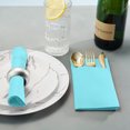 thumbnail image 4 of BloominGoods Colored Paper Disposable Dinner Napkins with Flatware Pocket, Mint Blue 50-Pack, 4 of 9