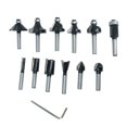 thumbnail image 4 of Graflsoa 12-Piece Hardened Steel Router Bit Set with 1/4" Shank for Woodworking, Includes Wooden Storage Box & Wrench, Ideal for MDF, Plywood, Cabinets, and More, 4 of 6